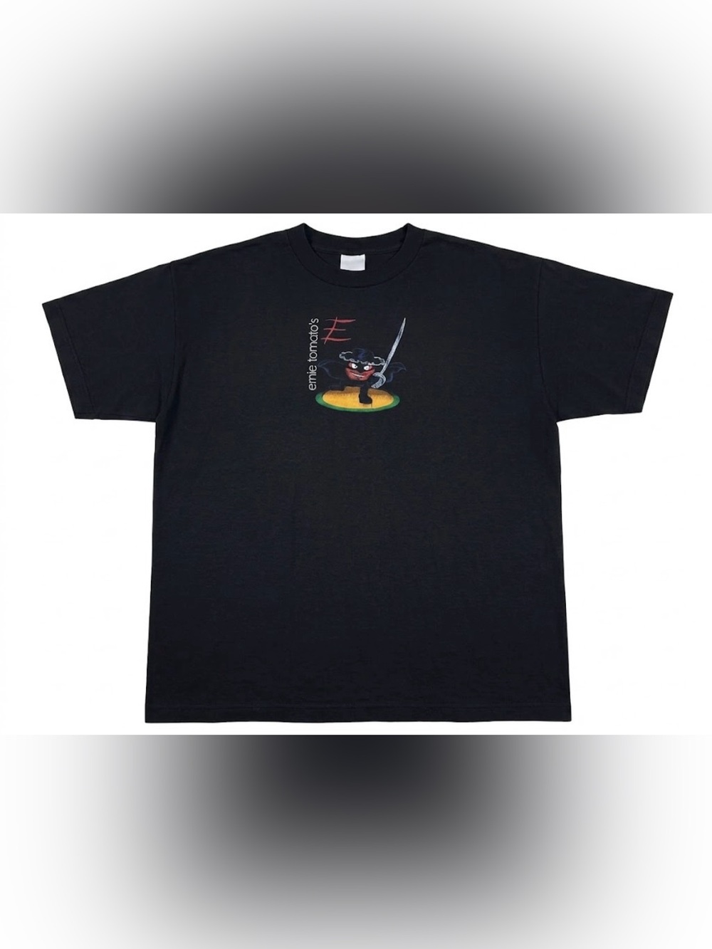 Vintage 90s Ernie Tomatos Graphic T Shirt Hanes Heavyweight Mens XL Zoro Tomato